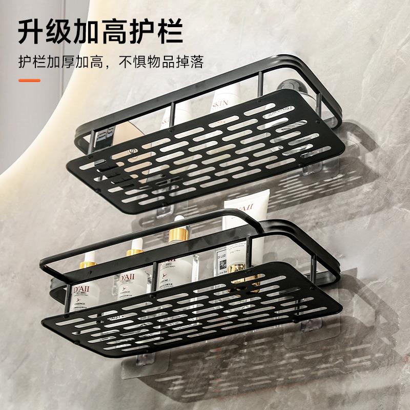 Wall-mounted storage rack for bathroom, including shelves an - 图2