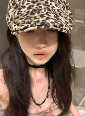 超长黑色珍珠叠戴项链多层朋克十字架辣妹choker多功能小众毛衣链