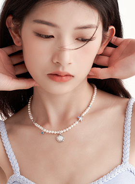 VEKE小众高级感珍珠颈链女