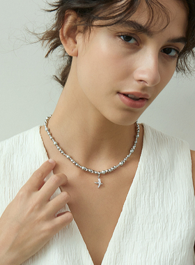 VEKE「风呤谣」灰珍珠项链清冷感优雅高级感珍珠项链女