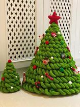 Handmade Diy Christmas Tree Cat Coves Woven Coarse Wool Wire Material Bags Crochet Christmas Home Ambience Pendulum