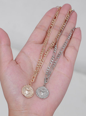 brandymelville硬币圆牌锁骨链