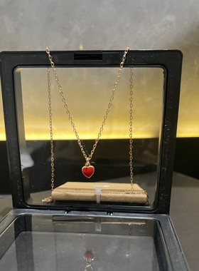 brandymelville金红色爱心项链bm女夏季法式小众高级感锁骨链百搭