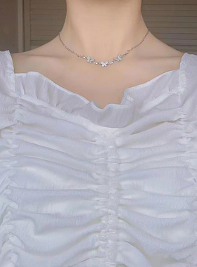 bm三只蝴蝶锁骨链女网ins吊坠