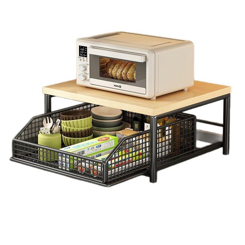 微波炉置物架高颜值新款一层储物架烤箱收纳架柜一体厨房分层整理,淘宝优惠券,粉丝福利购,淘宝优惠卷