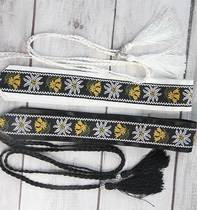 Waist Seal Ancient Wind Embroidery China Wind Retro Small Girdle Matching Skirt Narrow Cloth Girdle Female Decoration Lacing Flow Suwaist Rope