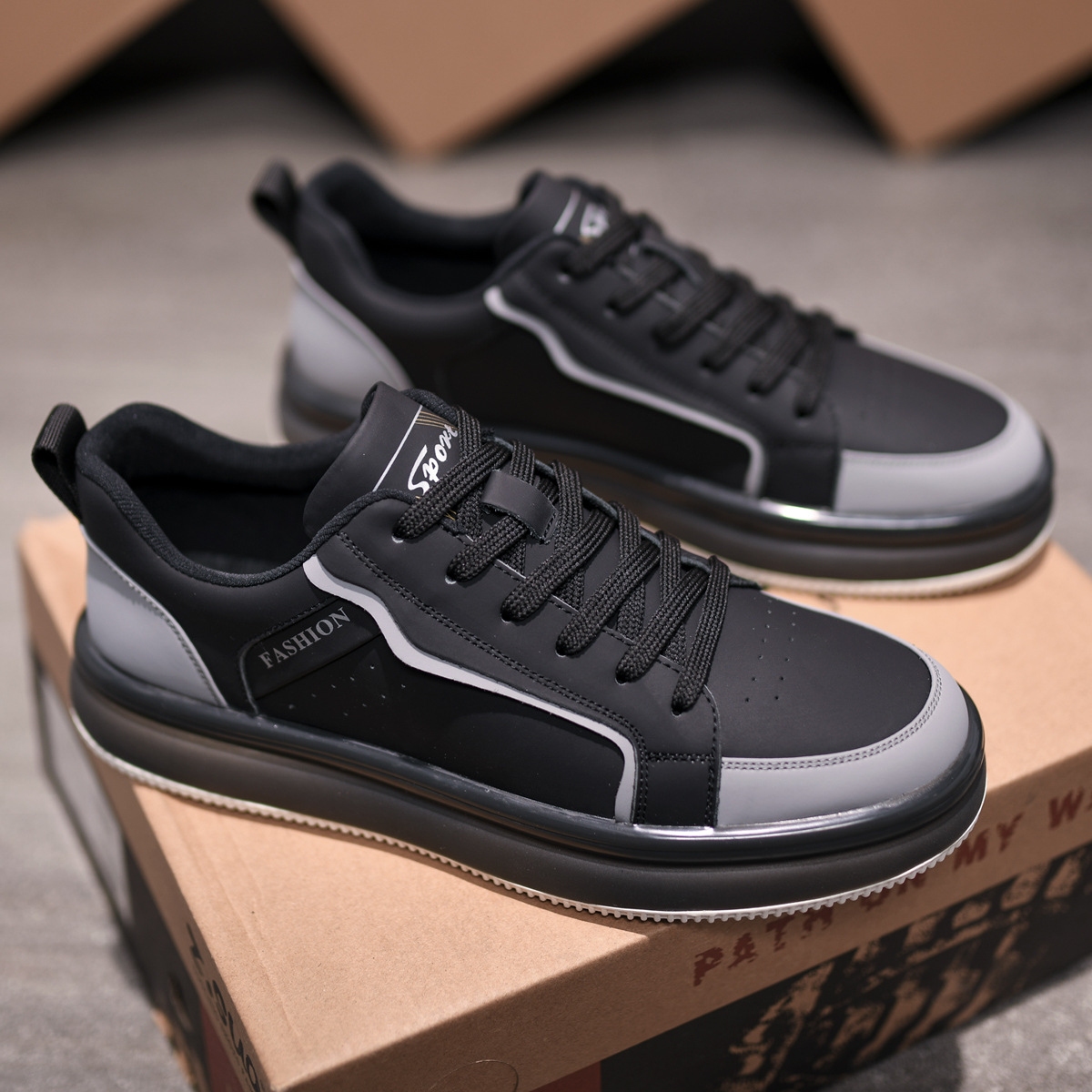 走索男款潮鞋男生运动鞋子百搭休闲板鞋男夏欧洲站潮流学生运动 - 图0