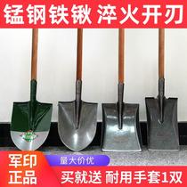 German Thickened Iron Shovel Full Manganese Steel Quality Integrated Agricultural Wood Handle Gardening Large Iron Shovel Outdoor Dig Tree Tools