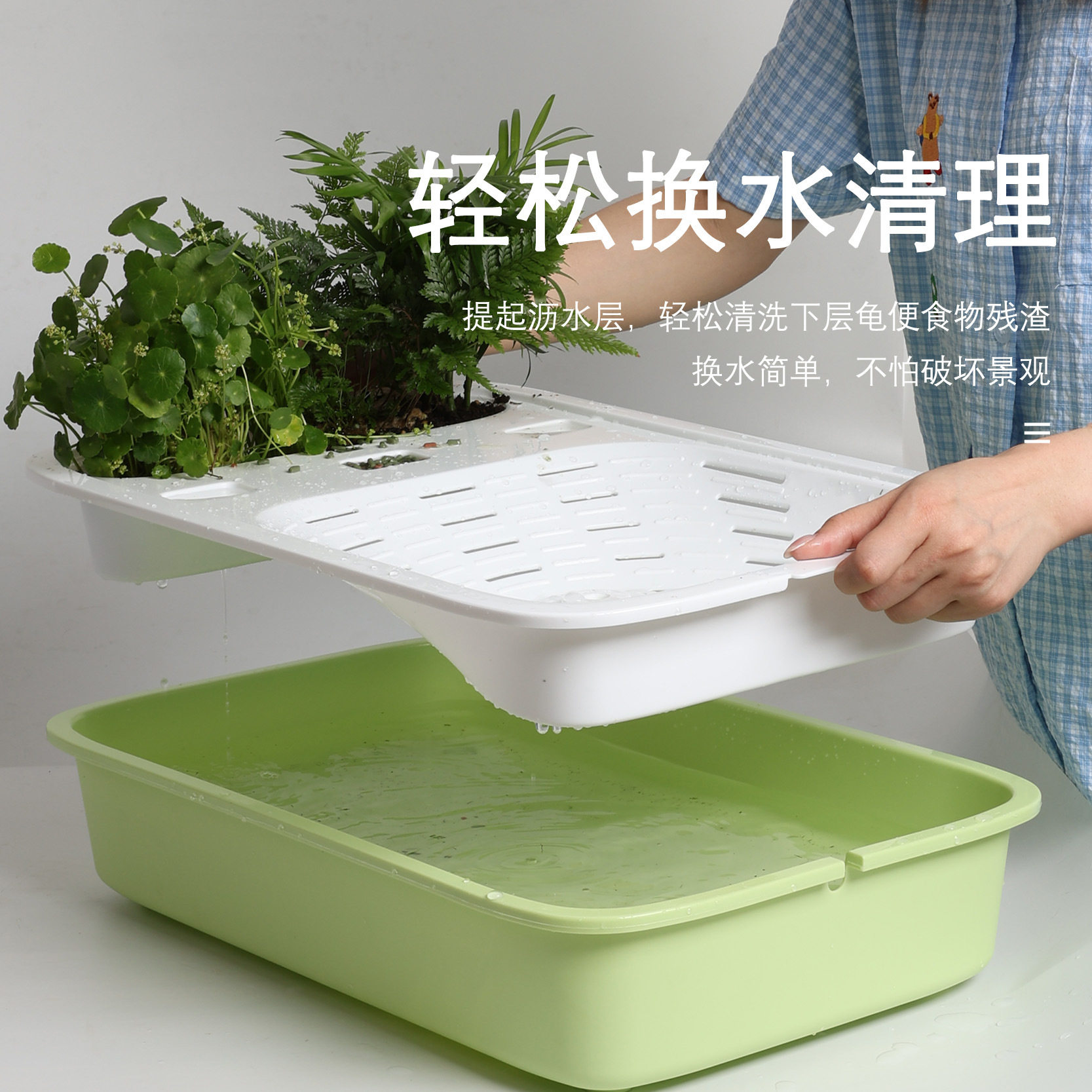 桌面龟缸新款迷你龟专用乌龟缸水族箱造景鱼缸饲养宠物养龟盒容器,淘宝优惠券,粉丝福利购,淘宝优惠卷