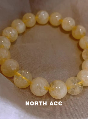 NORTHACC新中式金发晶手链黄水晶手串女弹力可调节发丝复古水晶