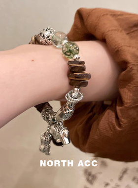 NORTHACC新中式复古民族风玻璃串珠手链个性手串小众设计感手饰