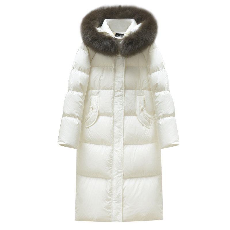 【苏格兰情书】小娜椒小个子连帽狐狸毛领蓬松保暖长款羽绒服女