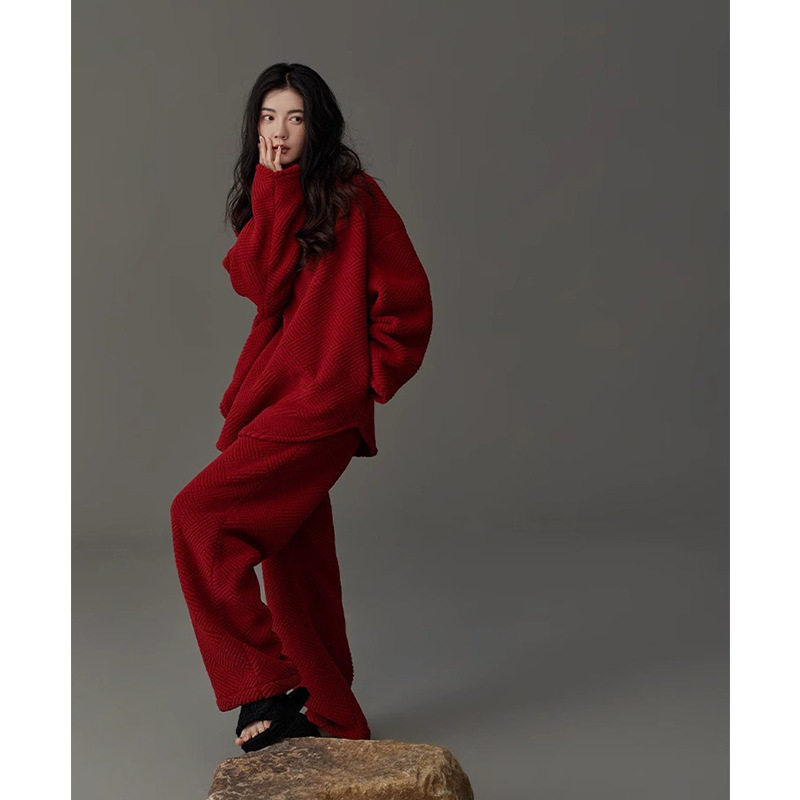 全棉纯棉情侣红色睡衣秋冬季珊瑚绒加厚套装结婚喜庆男女士家居,淘宝优惠券,粉丝福利购,淘宝优惠卷