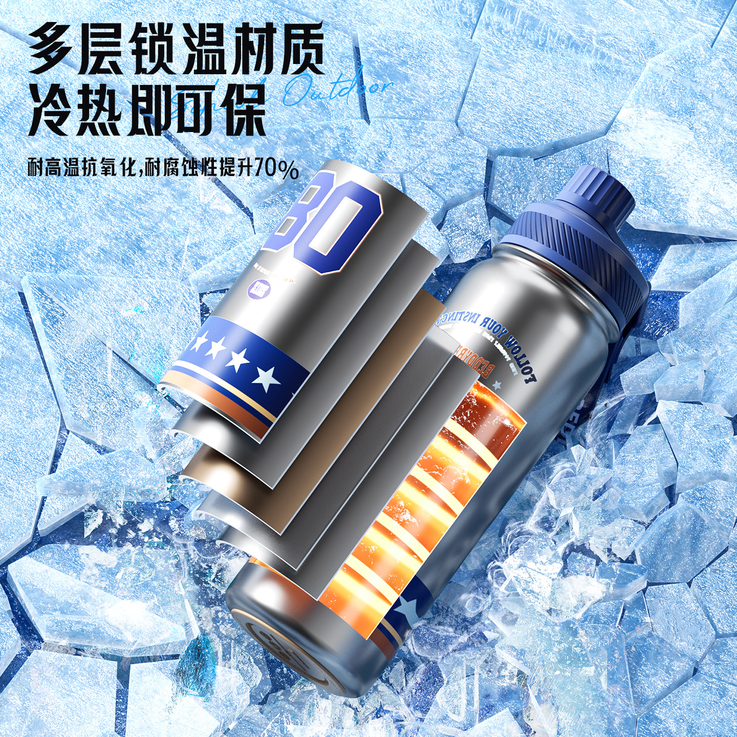 杯具熊儿童保温杯朝气运动双饮水壶学生水杯男女生新款大容量杯子