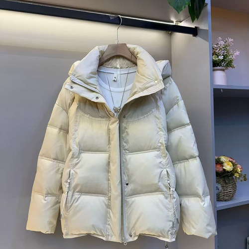 胖妹妹大码棉服2025冬季连帽保暖棉衣显瘦高级感纯色棉袄外套宽松 - 图2