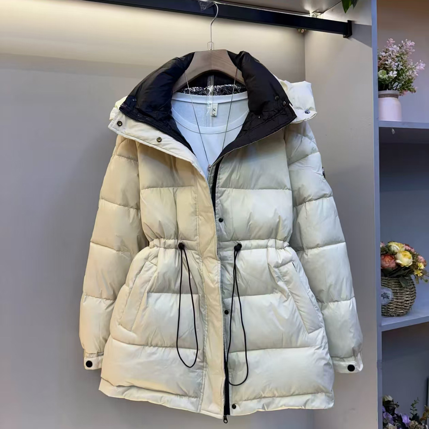 胖妹妹2025冬季连帽加厚保暖棉服外套遮肉中长款宽松棉袄减龄纯色,淘宝优惠券,粉丝福利购,淘宝优惠卷