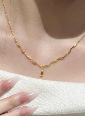 流金岁月水滴项链女轻奢小众高级