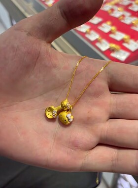新款可爱黄金色哈喽Kitty吊坠