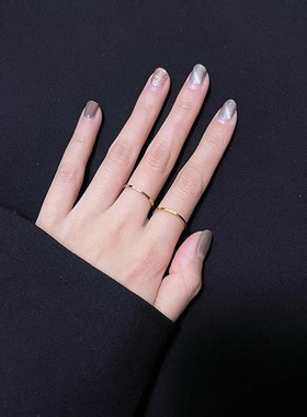 极细！不掉色素圈1mm戒指18K金色