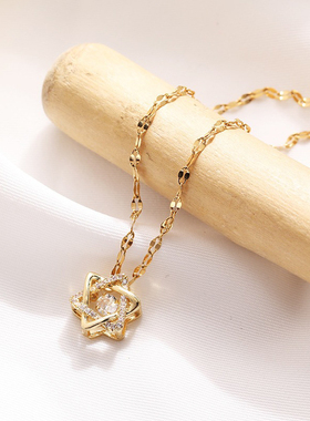 银町跳动的心钛钢项链微镶锆石女