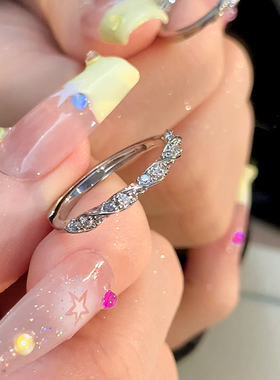 麻花碎钻戒指女细款小众素戒指环