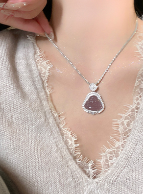 冰紫佛公仿玉髓项链女新中式温柔