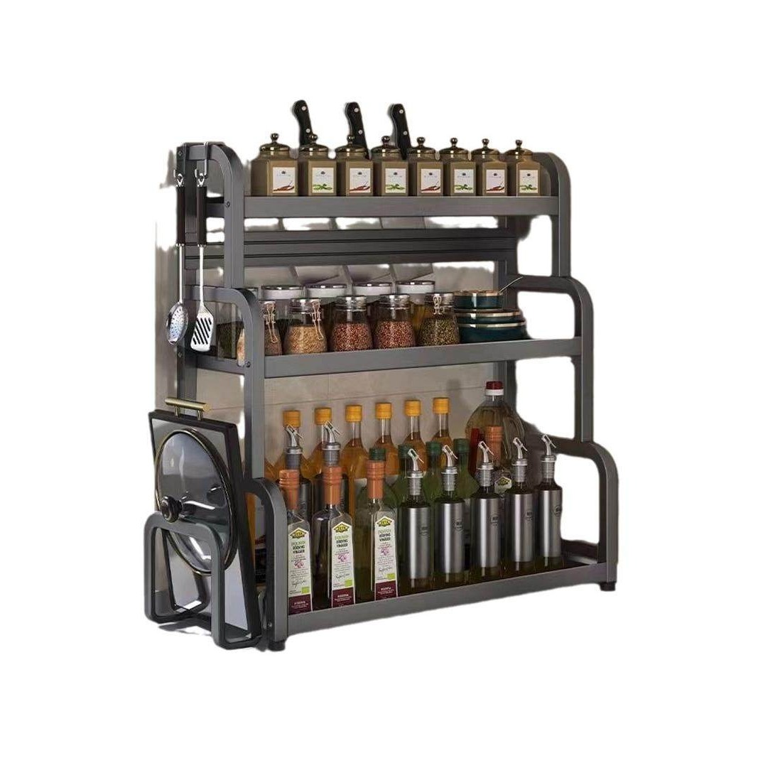 德国进口加厚碳钢厨房收纳架免打孔调料品刀架台面多功能置物架厨,淘宝优惠券,粉丝福利购,淘宝优惠卷