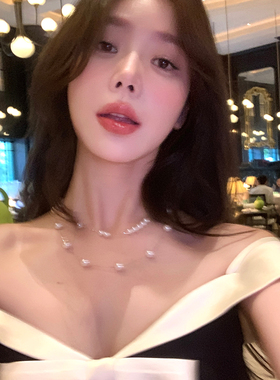 范宁人鱼公主破碎珍珠项链配饰女高级感轻奢小众choker颈链锁骨链