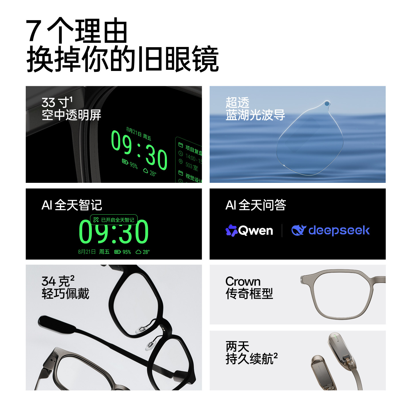 【新品首发】雷鸟iO AI眼镜智能眼镜 双目显示 ar眼镜 翻译提词录音AI智能总结千问/deepseek大模型 2026新品