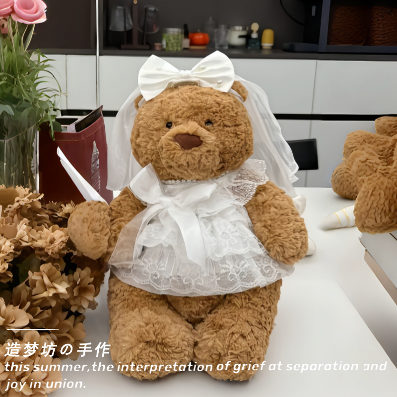 jellcaty巴塞罗熊娃衣巴纳布斯猪婚纱西装衣服婚礼套装玩偶配饰 - 图3