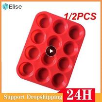 1 2PCS Mini Muffin 12 Holes Silicone Round Mold Cupcake