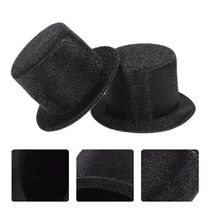 2 Pcs Mini Hat Black Fedora Men Little Cloth Child Negras