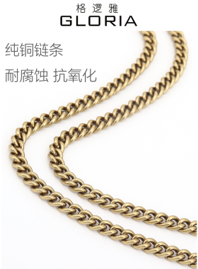 古驰7mm单肩斜挎金属铜链