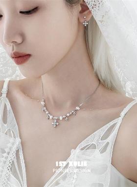 光域珍珠项链纯银不掉色原创小众设计冷淡风高级感锁骨链