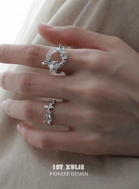 蝴蝶纯银戒指原创小众设计冷淡风高级感开口食指戒不掉色