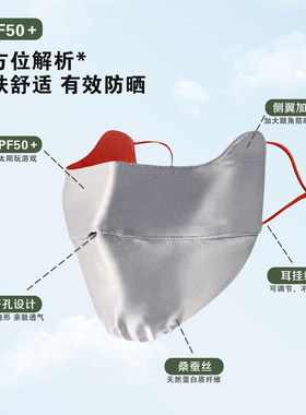 迷丝岛22姆米高颜值100%真丝防晒男女士桑蚕丝口罩亲肤透气面罩