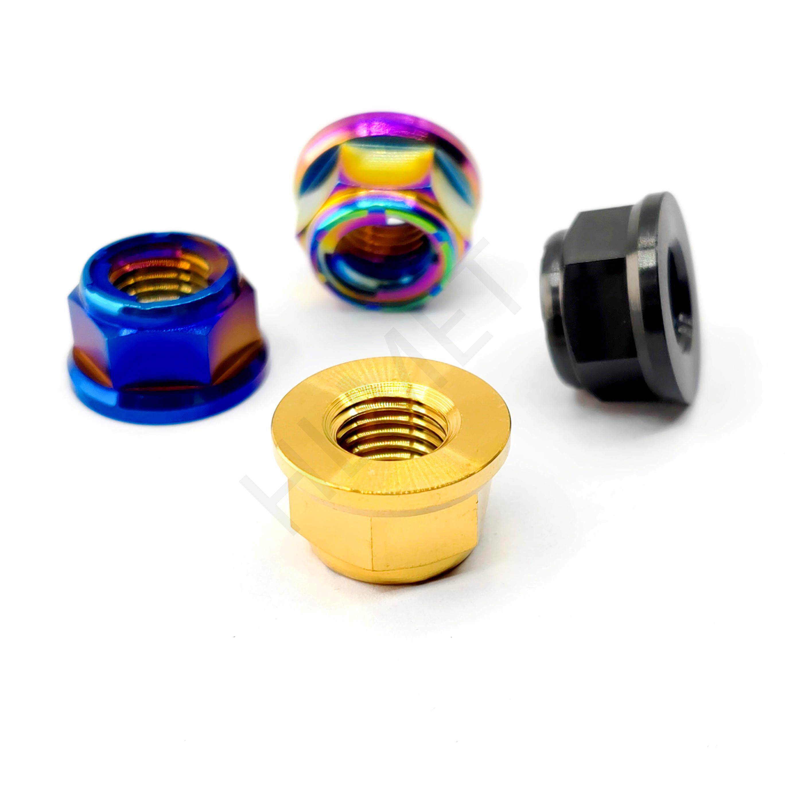 TC4钛合金螺母-六角法兰金属防松-M6/M8/M10x1.25-钛片防松10.9级,淘宝优惠券,粉丝福利购,淘宝优惠卷