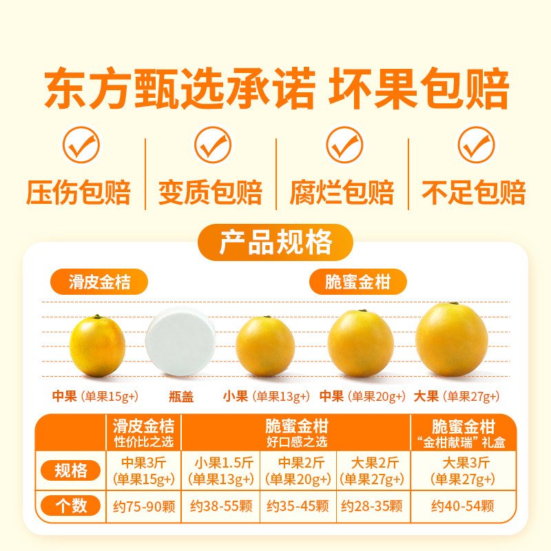 东方甄选金桔鲜果蜜桔产自广西融安桔子新鲜当季时令应季水果整箱