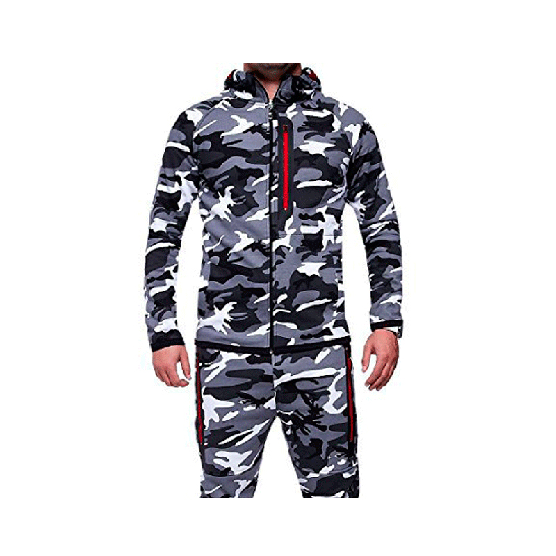 newMen's fashion hooded camouflage suit 男士时尚连帽迷彩套装 - 图2