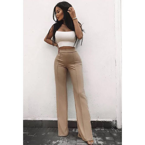 Casual slim stretch suit bootleg pants休闲显瘦弹力西装微喇裤 - 图1