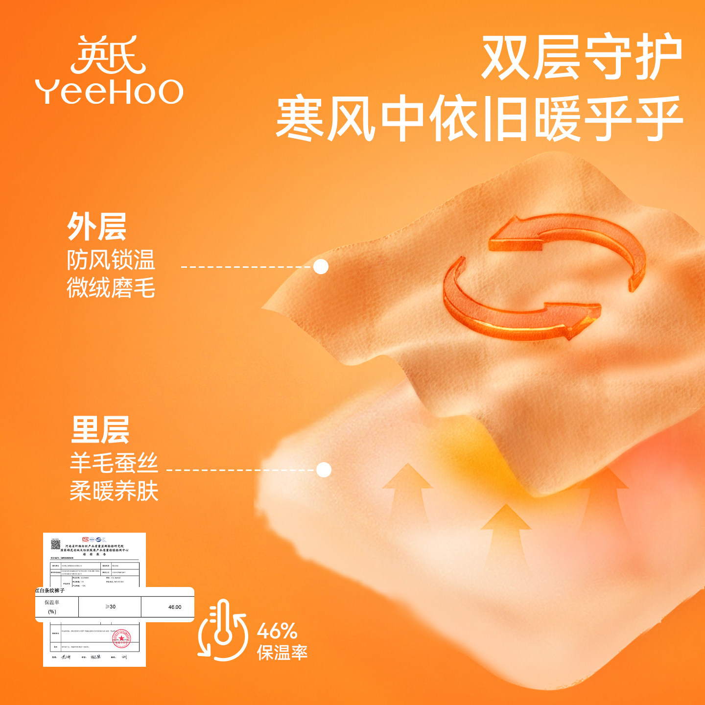 【三层加厚】英氏儿童保暖裤羊毛桑蚕丝秋冬加厚裤子男女童打底裤,淘宝优惠券,粉丝福利购,淘宝优惠卷