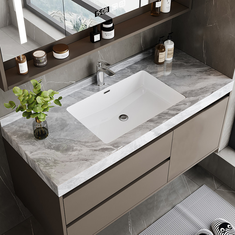 卫浴岩板无缝盆浴室柜组合实木多层现代简约洗手盆洗脸盆柜洗漱台,淘宝优惠券,粉丝福利购,淘宝优惠卷