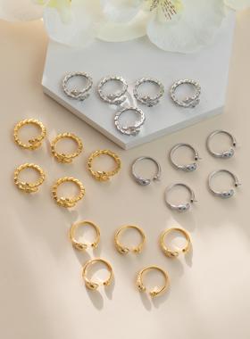 纯银镀金灵蛇戒托镶嵌珍珠