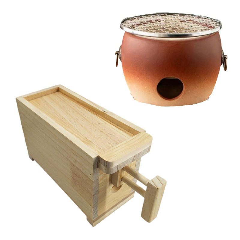 Hand-pulled wooden stove tea heating set tea warmer