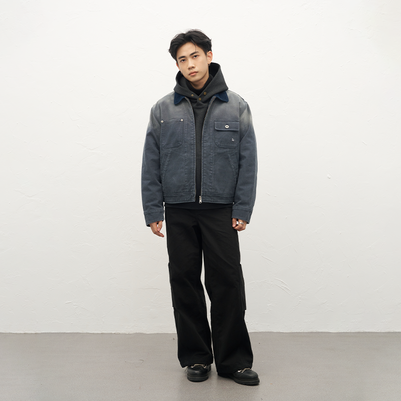 GOODLIVEABLE纯棉斜纹宽松直筒工装裤男cleanfit休闲百搭秋冬长裤,淘宝优惠券,粉丝福利购,淘宝优惠卷