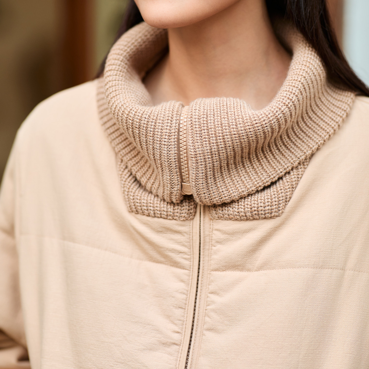 无色无味【都市绿洲】2025冬休闲针织拼接撞色短款棉服夹棉外套女,淘宝优惠券,粉丝福利购,淘宝优惠卷