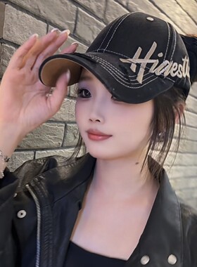 汇潮帽业K74加大版空顶帽新款字母刺绣显脸小休闲遮阳棒球鸭舌帽