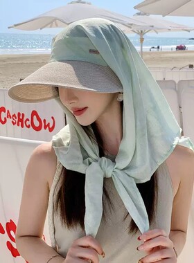 禾沐帽业防晒大帽檐护颈护脖帽子女轻薄透气护肩遮阳帽夏季太阳帽
