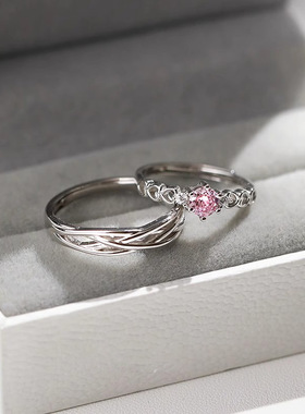 缠绕青丝情侣戒指男女一