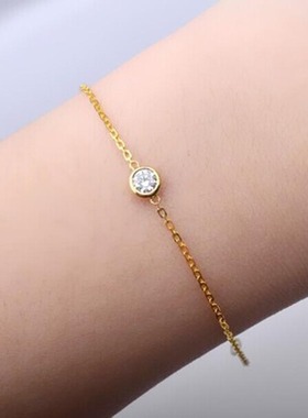 极简风单钻泡泡仿真钻石手链